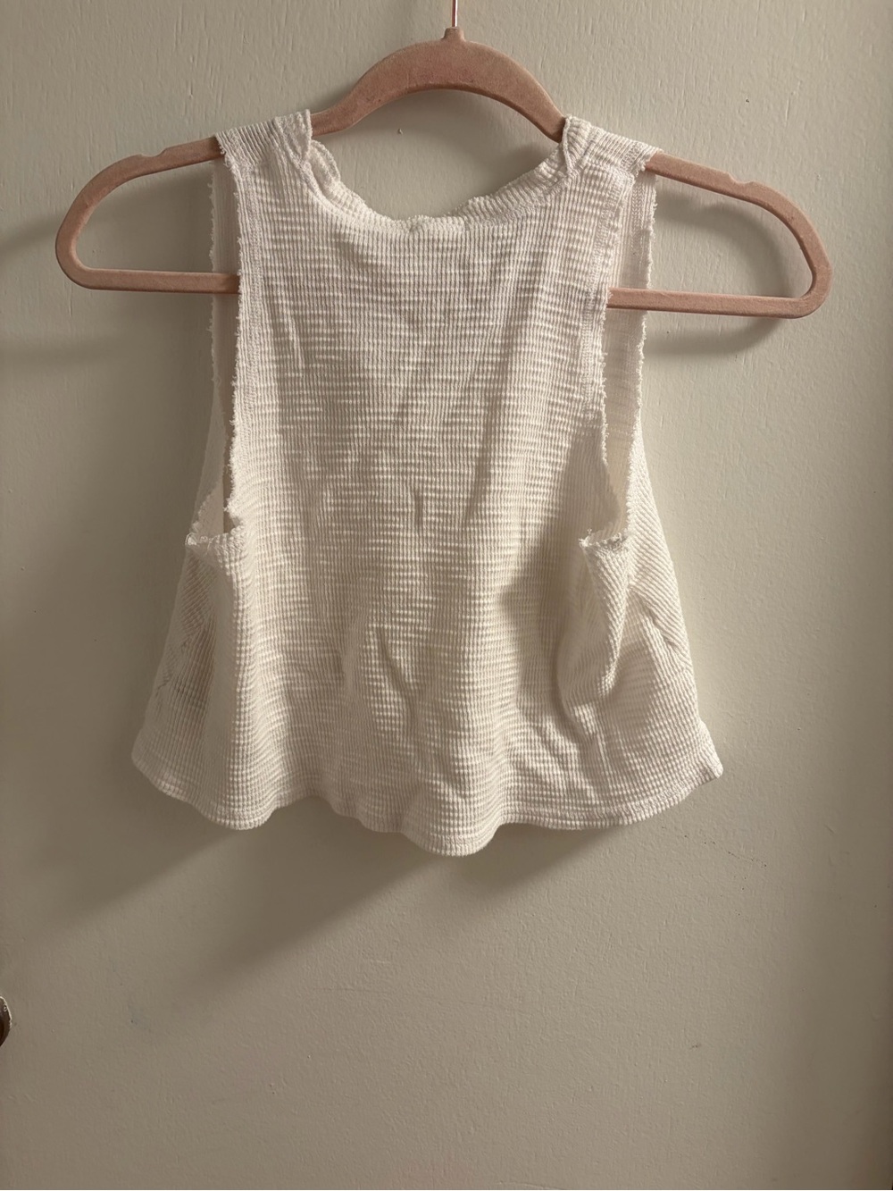 aerie White Waffle Knit Henley Tank Top - Picture 2 of 7